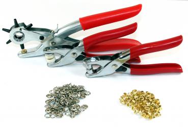 Lochzange Set Zangenset Revolverlochzange Ösenzange Ösen Druckknopfzange 092