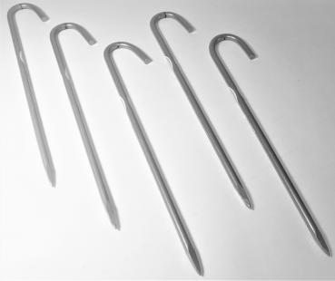 Bodenanker silber 42cm ungeriffelt Heringe Erdnagel Erdanker Erdspieß Bauanker Nagel Zelthering 489
