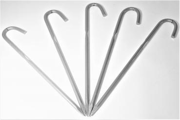 Bodenanker silber 42cm ungeriffelt Heringe Erdnagel Erdanker Erdspieß Bauanker Nagel Zelthering 489