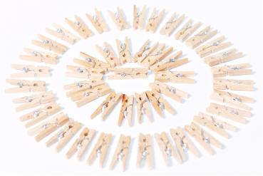 Mini Holzklammern Wäscheklammern Klammern natur Holz Deko Klammer Clip Clips 782