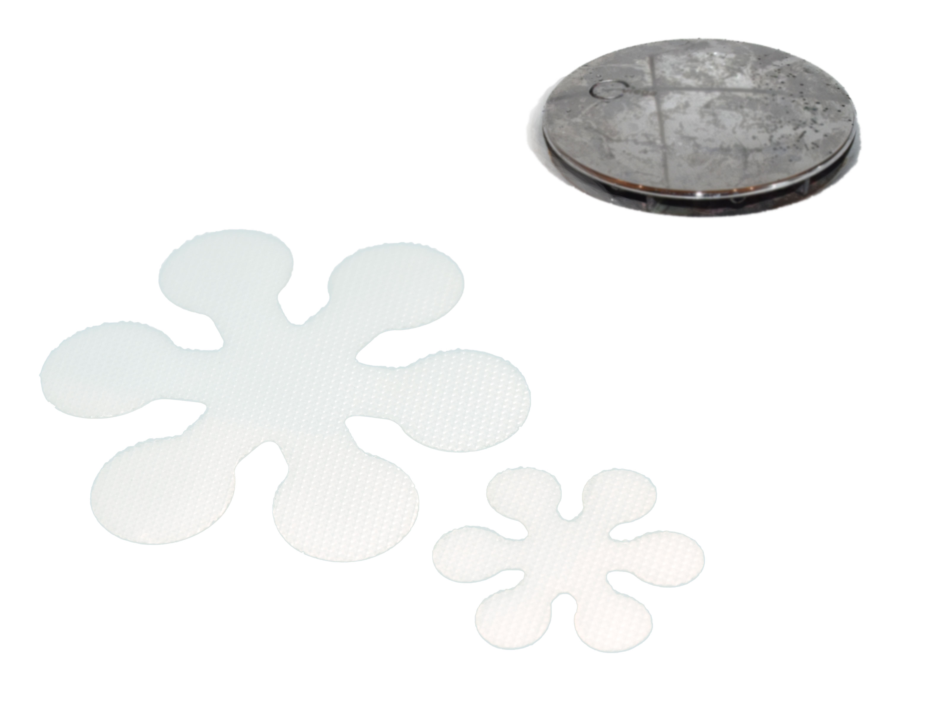 K & B Haushaltswaren - Anti-Rutsch-Pads für Treppen, Duschen & Badewannen  Blume 5cm und 10cm transparent selbstklebend 024