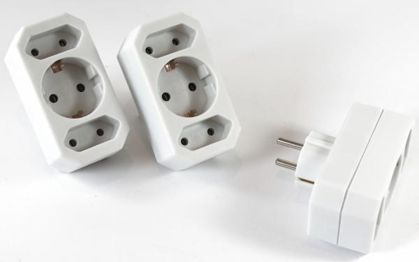 3-fach Steckdose Adapter 3fach Mehrsteckdose Multistecker Adapterstecker Schutzkontakt Schuko Mehrfachstecker 162/005183