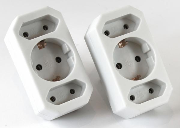 3-fach Steckdose Adapter 3fach Mehrsteckdose Multistecker Adapterstecker Schutzkontakt Schuko Mehrfachstecker 162/005183