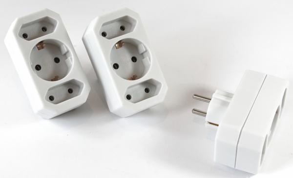 3-fach Steckdose Adapter 3fach Mehrsteckdose Multistecker Adapterstecker Schutzkontakt Schuko Mehrfachstecker 162/005183