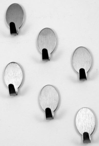 Klebehaken OVAL Edelstahlhaken Handtuchhaken Küchenhaken Haken Wandhaken Badhaken 183