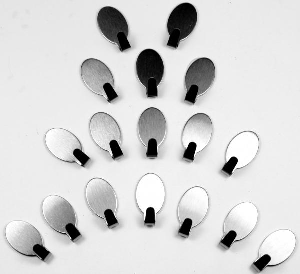 K & B Haushaltswaren - Klebehaken OVAL Edelstahlhaken Handtuchhaken