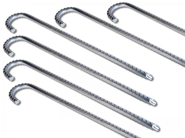Bodenanker silber XL 38cm Ø 10mm Heringe Erdnagel Erdanker Erdspieß Bauanker Nagel Zelthering 300
