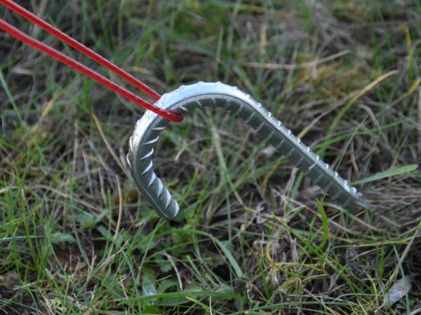 Bodenanker silber XL 38cm Ø 10mm Heringe Erdnagel Erdanker Erdspieß Bauanker Nagel Zelthering 300