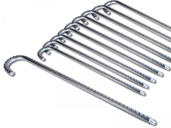 Bodenanker silber XL 38cm Ø 10mm Heringe Erdnagel Erdanker Erdspieß Bauanker Nagel Zelthering 300