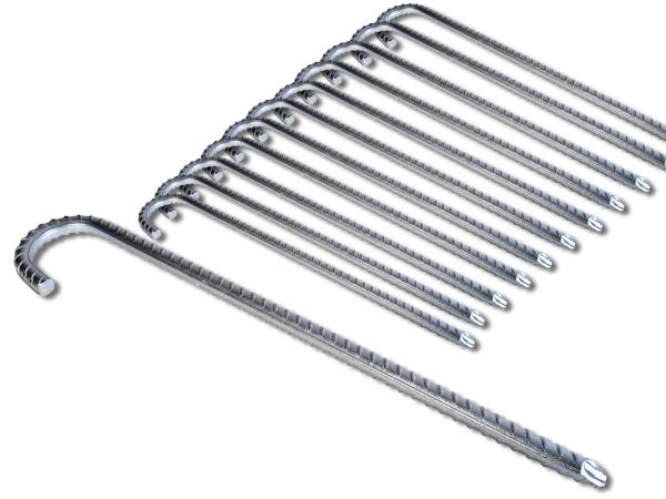 Bodenanker silber XL 38cm Ø 10mm Heringe Erdnagel Erdanker Erdspieß Bauanker Nagel Zelthering 300