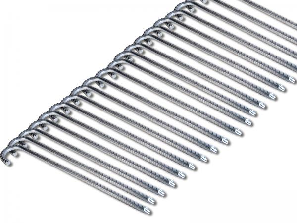 Bodenanker silber XL 38cm Ø 10mm Heringe Erdnagel Erdanker Erdspieß Bauanker Nagel Zelthering 300