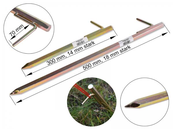 Bodenanker gold klein 30cm Heringe Erdnagel Erdanker Erdspieß Bauanker Nagel Zelt Zelthering 303