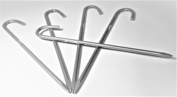 Bodenanker silber 42cm ungeriffelt Heringe Erdnagel Erdanker Erdspieß Bauanker Nagel Zelthering 489