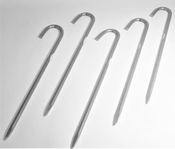 Bodenanker silber 42cm ungeriffelt Heringe Erdnagel Erdanker Erdspieß Bauanker Nagel Zelthering 489