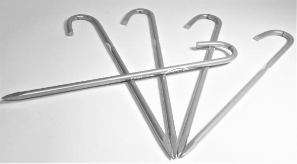Bodenanker silber 42cm ungeriffelt Heringe Erdnagel Erdanker Erdspieß Bauanker Nagel Zelthering 489