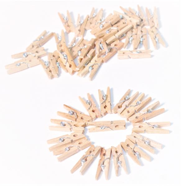 Mini Holzklammern Wäscheklammern Klammern natur Holz Deko Klammer Clip Clips 782