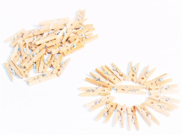 Mini Holzklammern Wäscheklammern Klammern natur Holz Deko Klammer Clip Clips 782